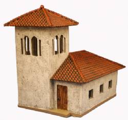 Spanish Tiled Building with Tower